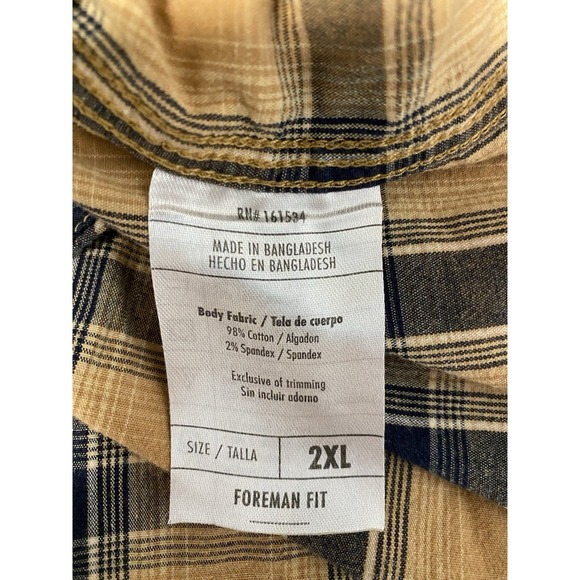 Eddie Bauer Workwear Foreman Fit 2XL Plaid Short Sleeve Shirt - Picture 4 of 9